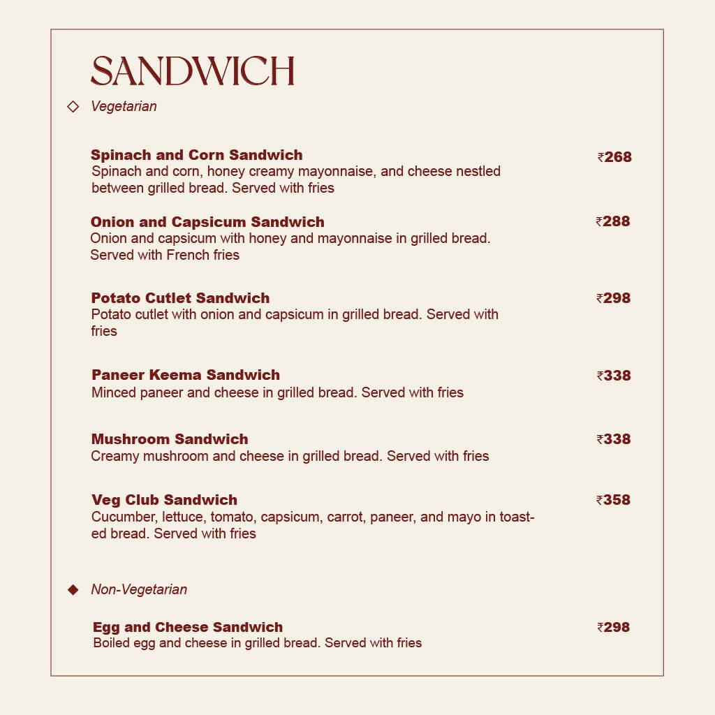 Roastery Coffee House Vaishali Nagar menu