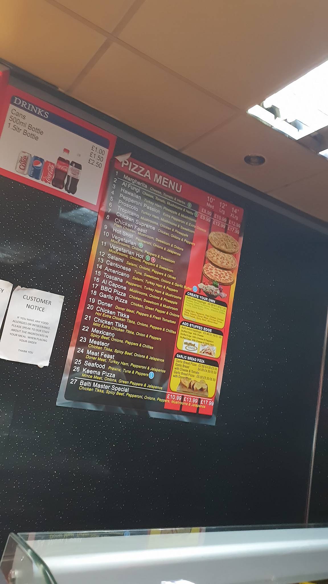 Menu at Rocket Joes Pizza restaurant, Cardiff, 6 Neville St