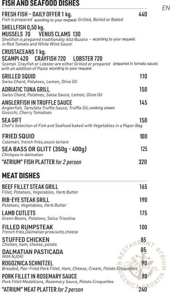 Menu di Restoran Atrium 