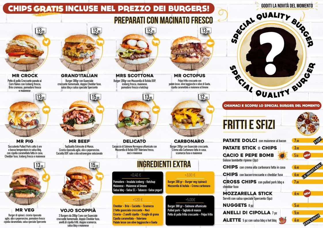 Menu di 5percento Quality Burgers & Things 