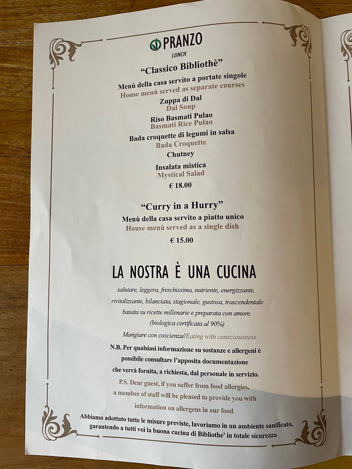 Menu di Bibliothè 