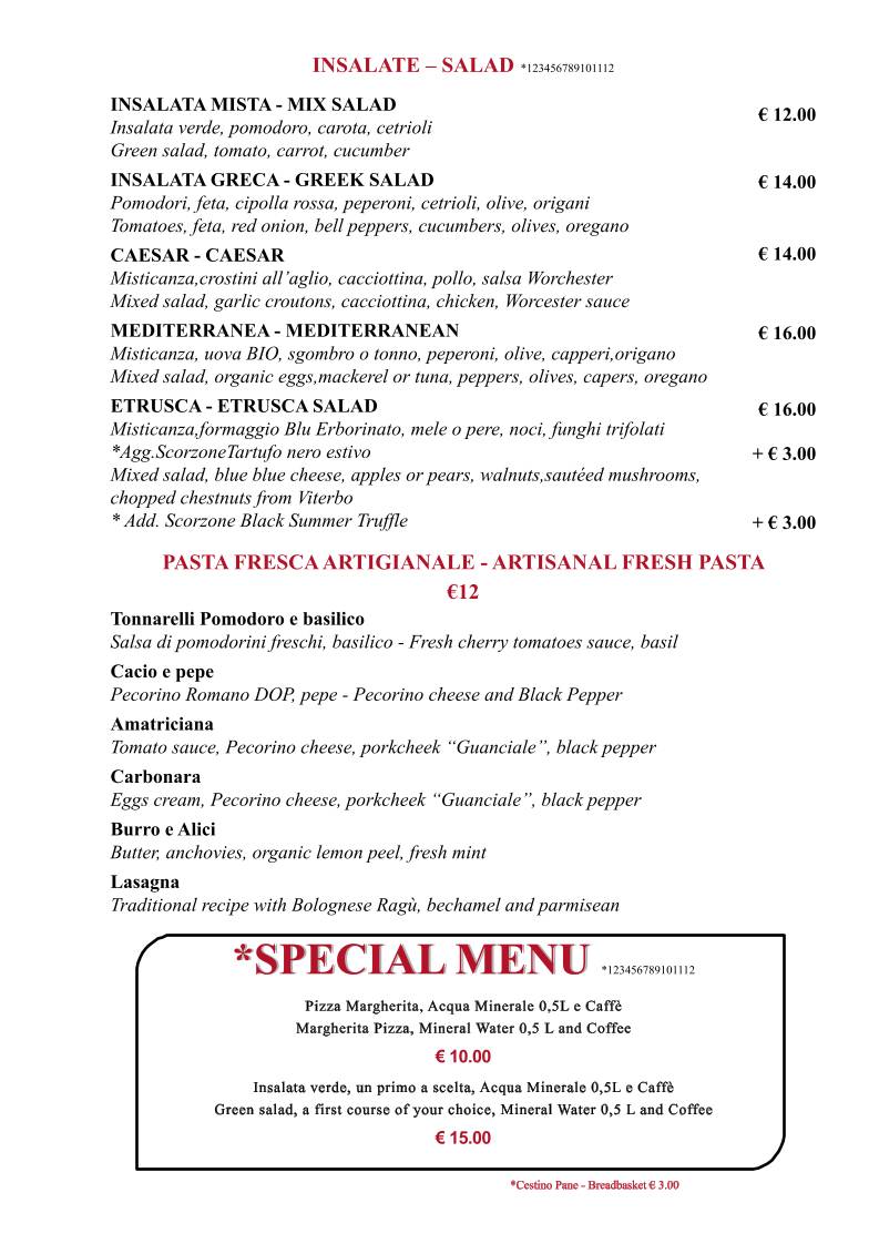 Menu di Caffè di Porta Castello 