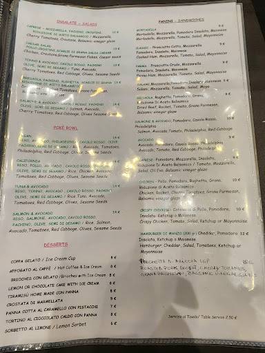 Menu de Colonna Cafè & Restaurant