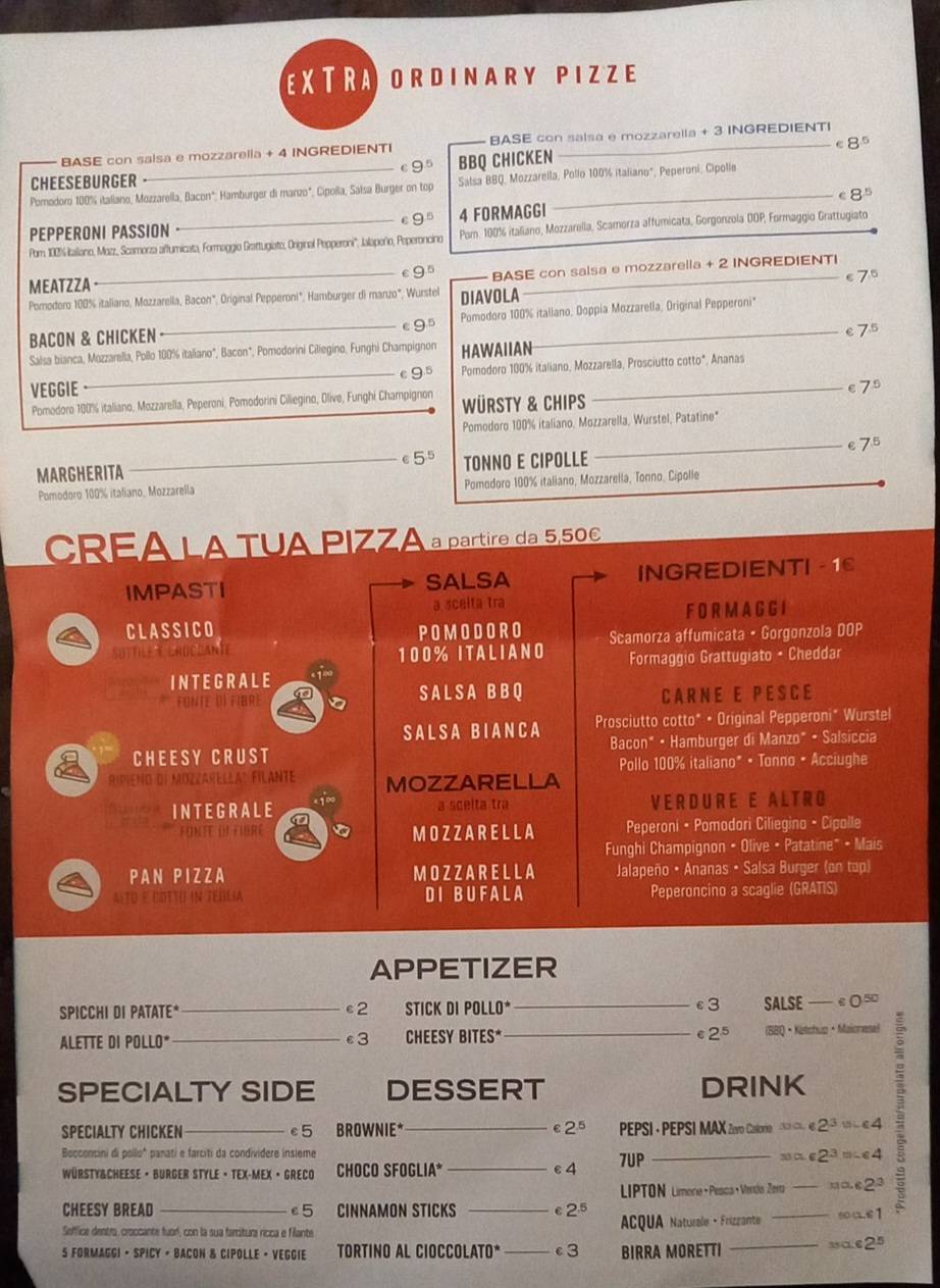 Menu di Domino's Pizza 