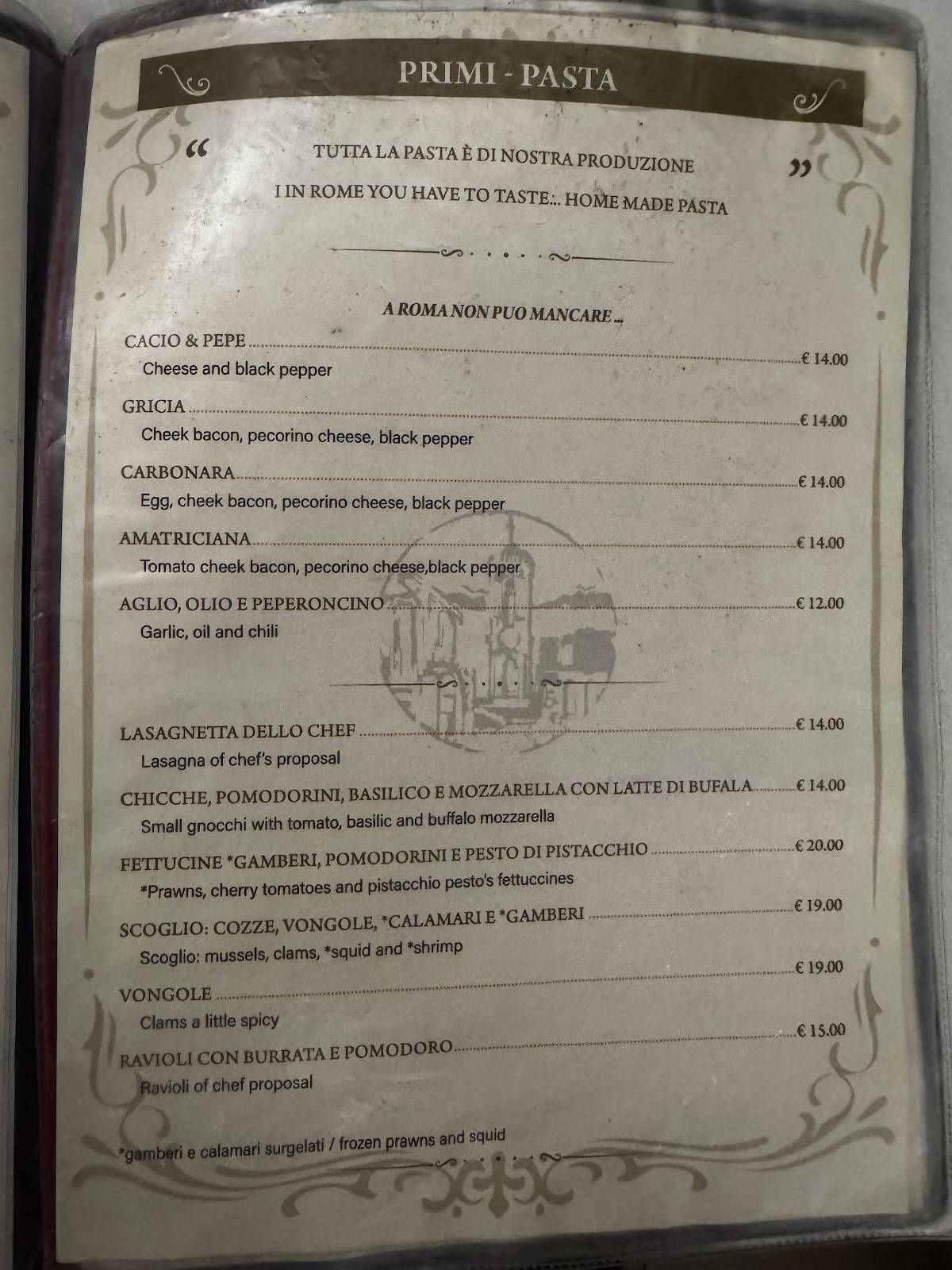 Menu di Ristorante Iari The Vino 
