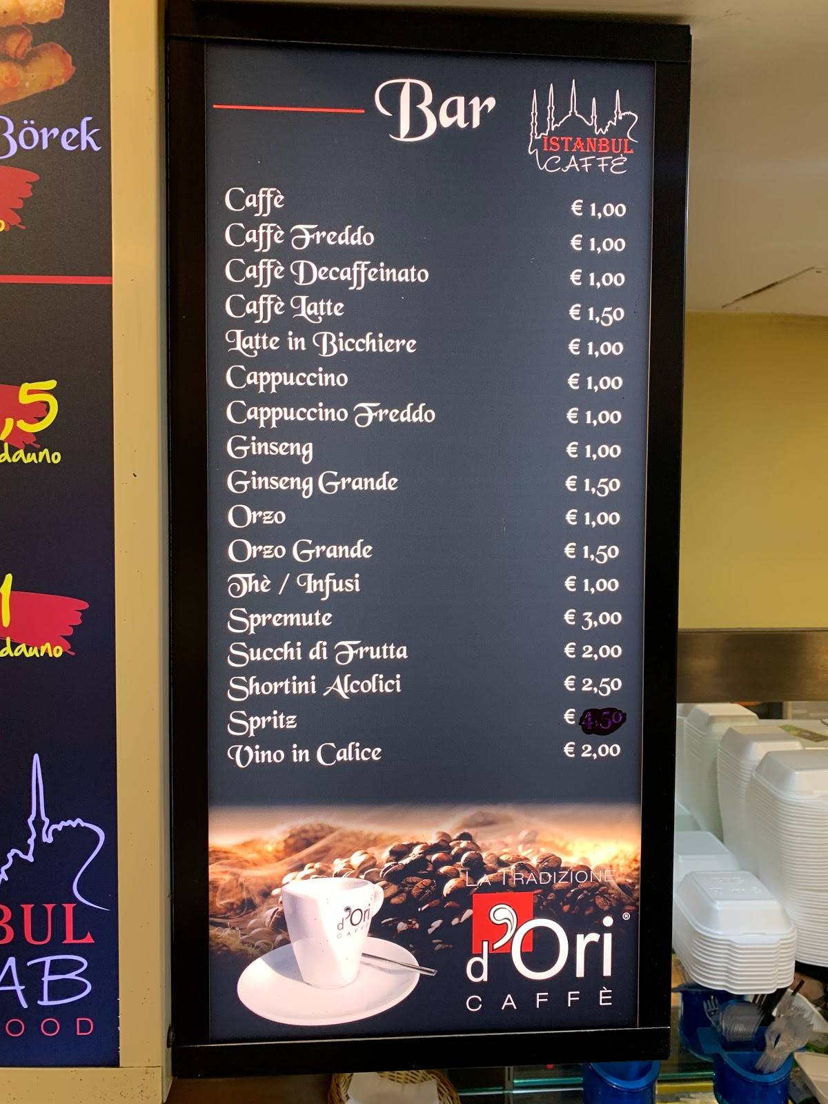 Menu di Kebab pizza bar 