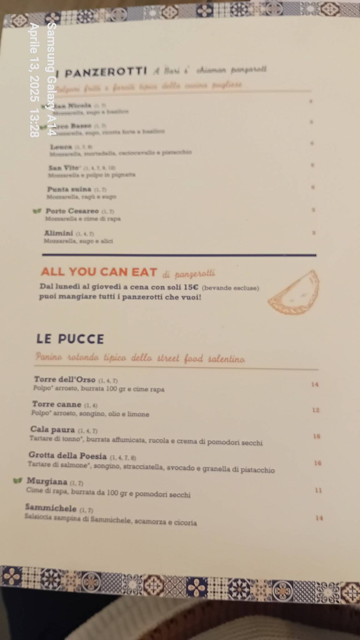 Menu di L’Apulia - Osteria Pugliese 
