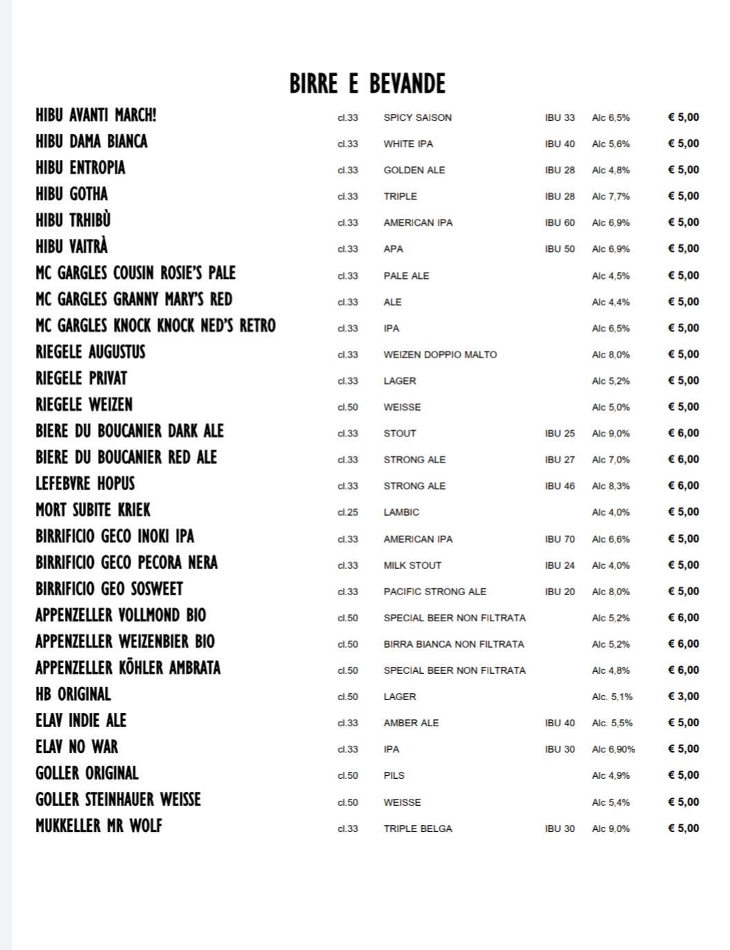 Menu di Nottingham 
