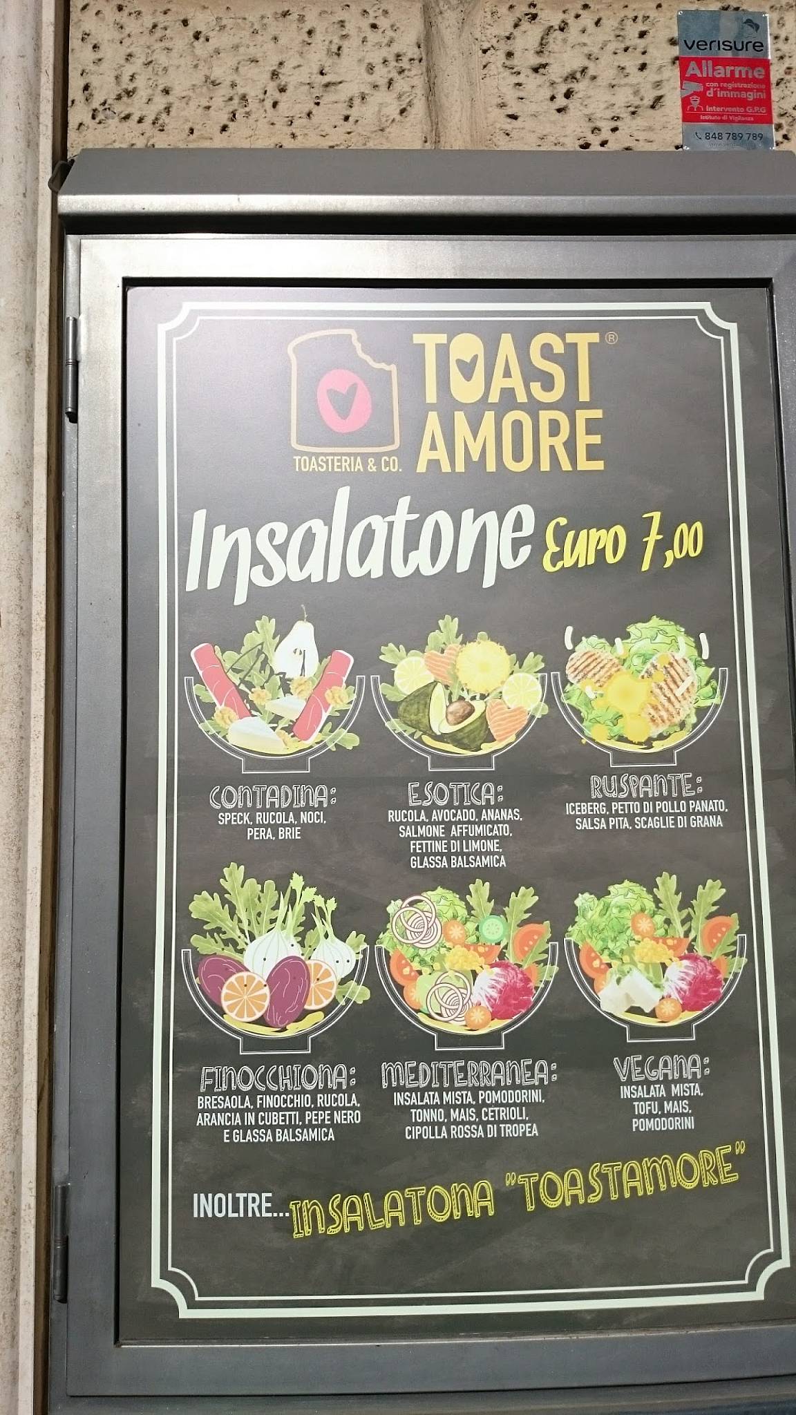 Menu di Toastamore 