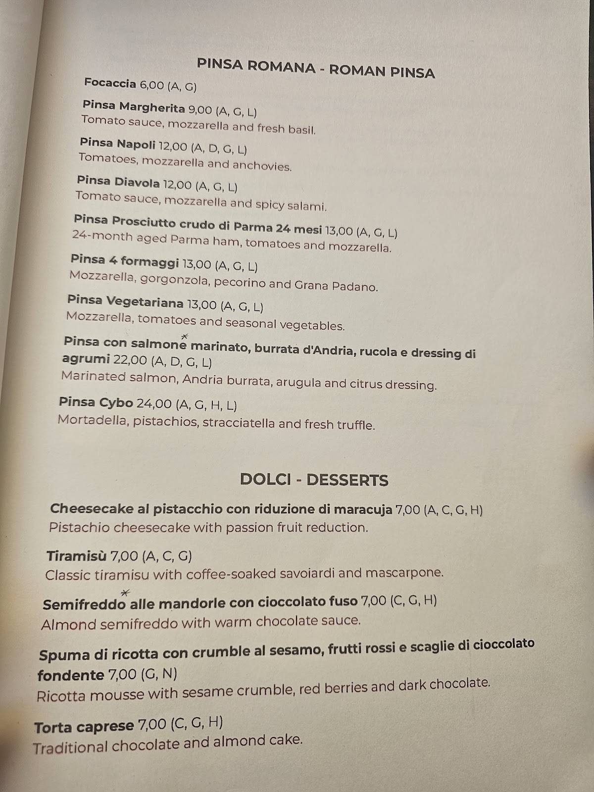 Menu de cybo