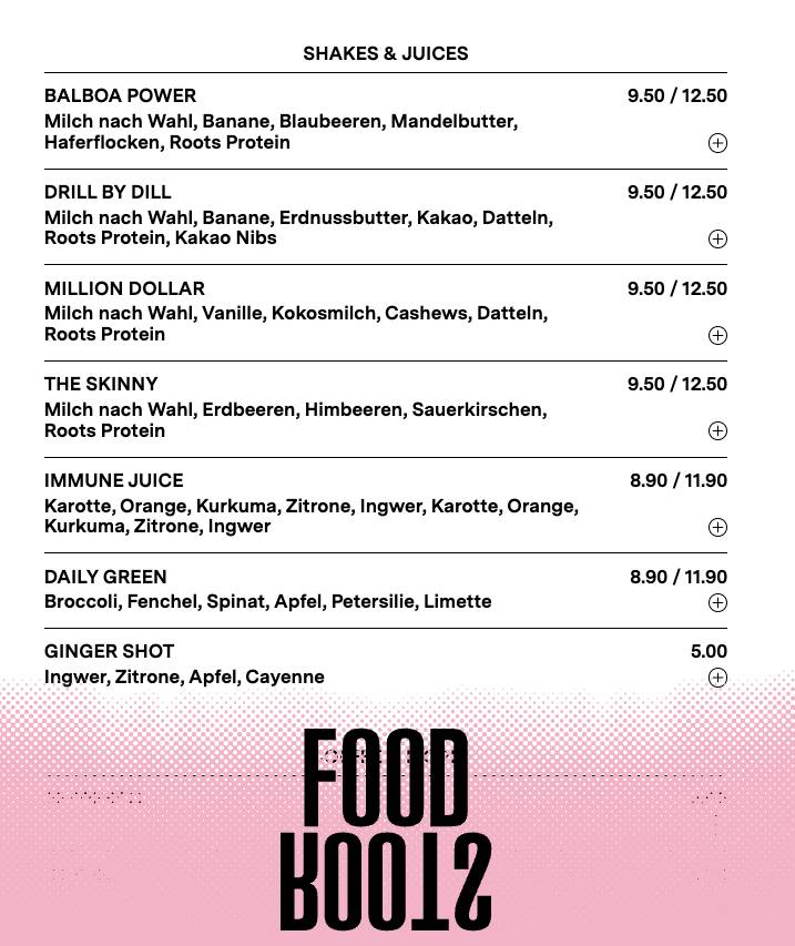 Menu di Roots 