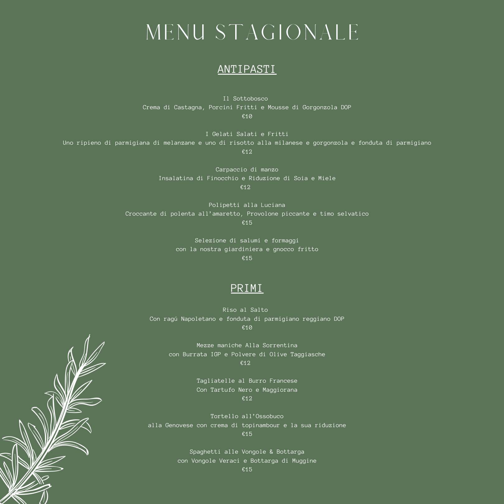 Menu di Rosmarino 