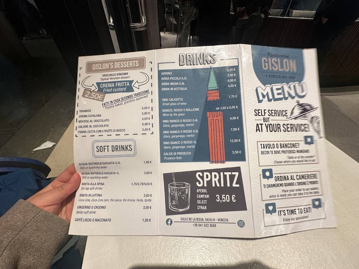 Menu di Rosticceria Gislon 