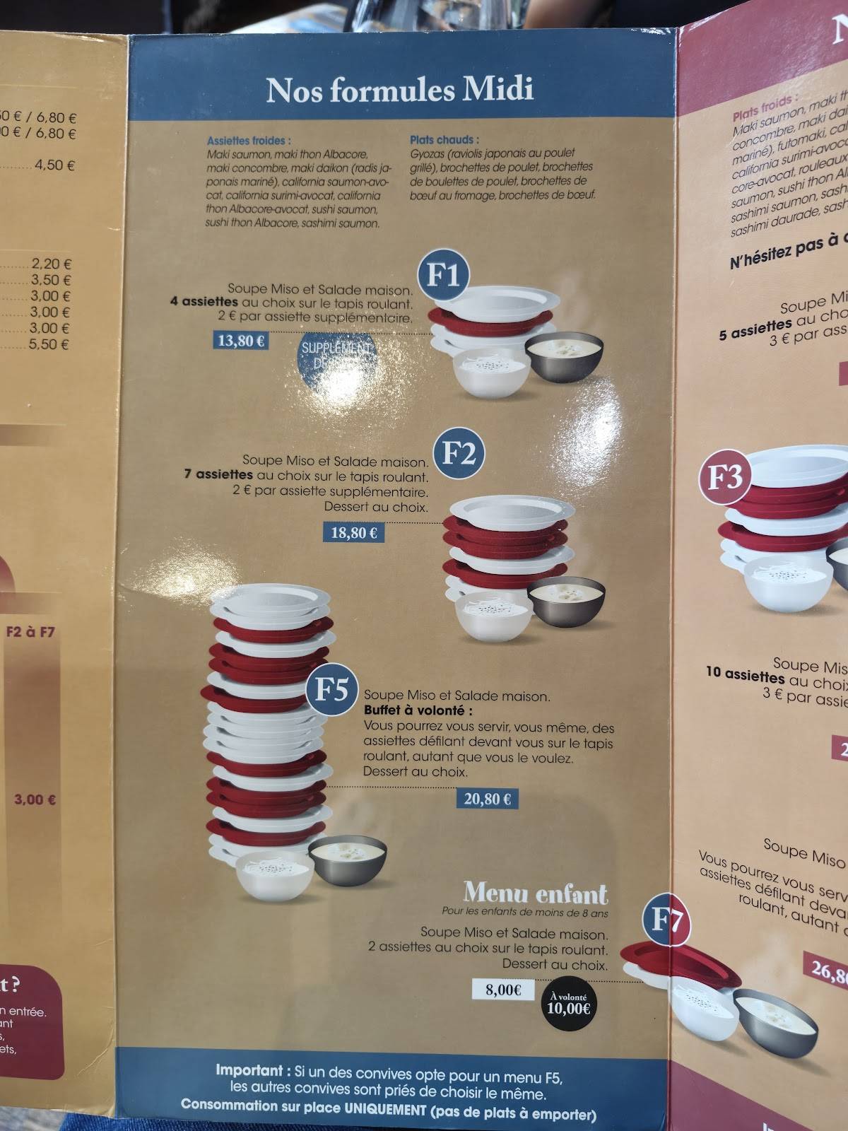 Menu de Fujiya