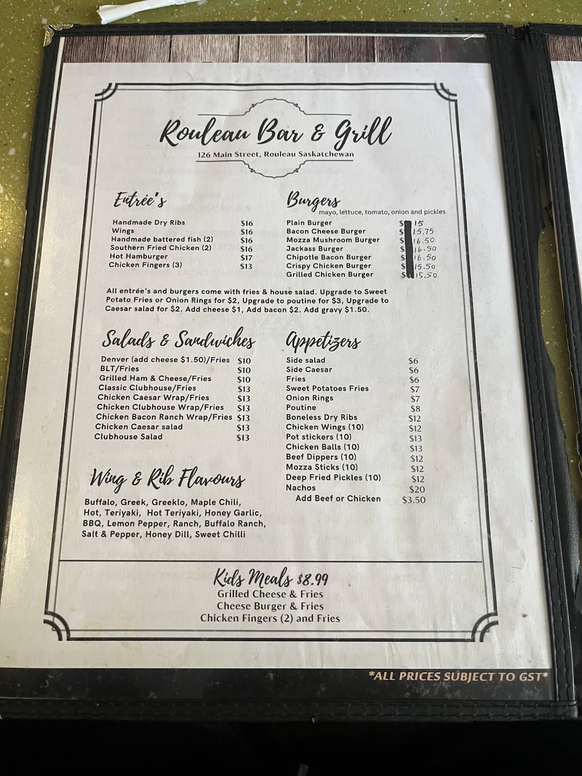 Menu de Rouleau Bar