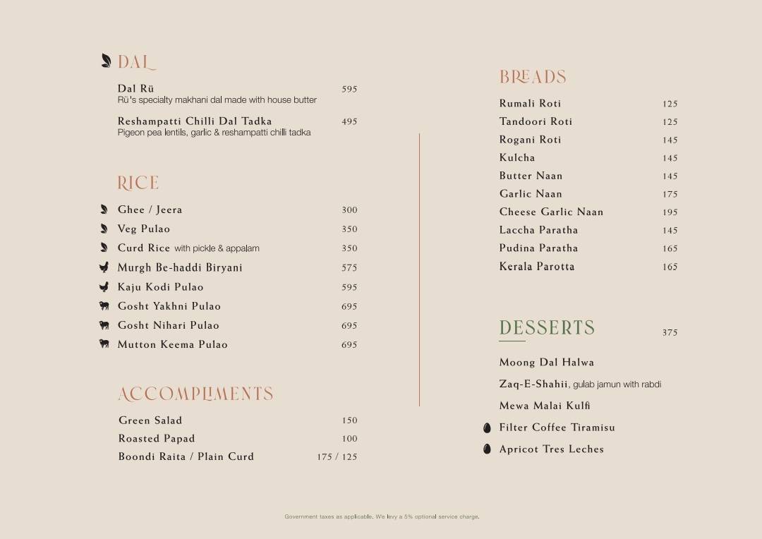 Rü - Craft Bar • Art Cuisine menu