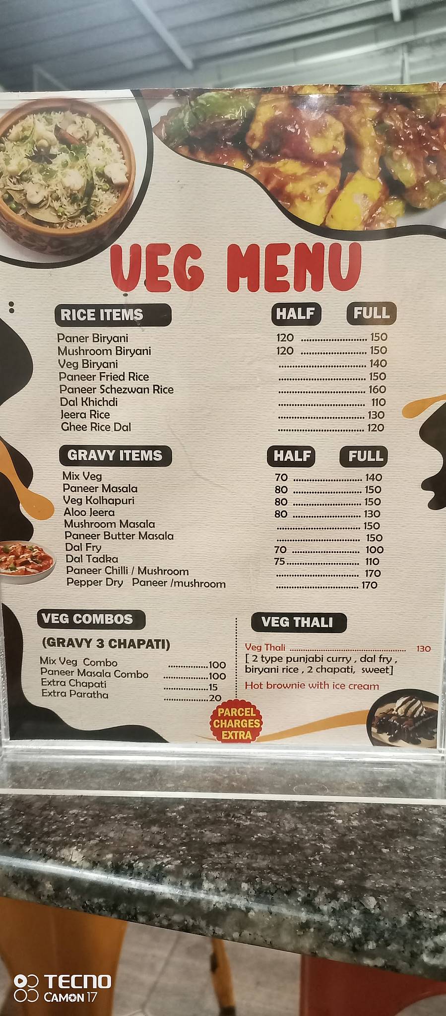 S.P hotel menu