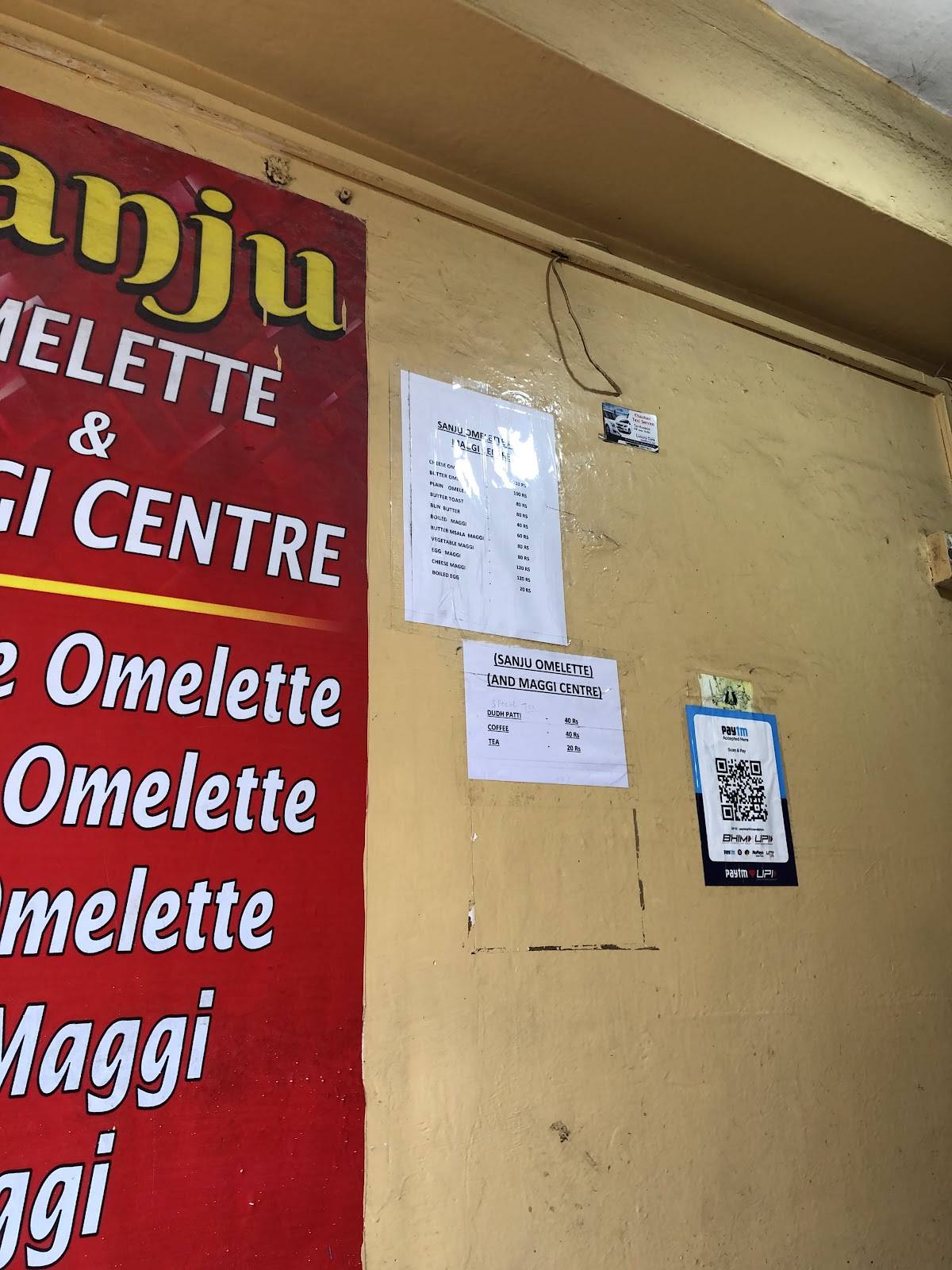 SANJU OMELLETE AND MAGGI CENTRE menu