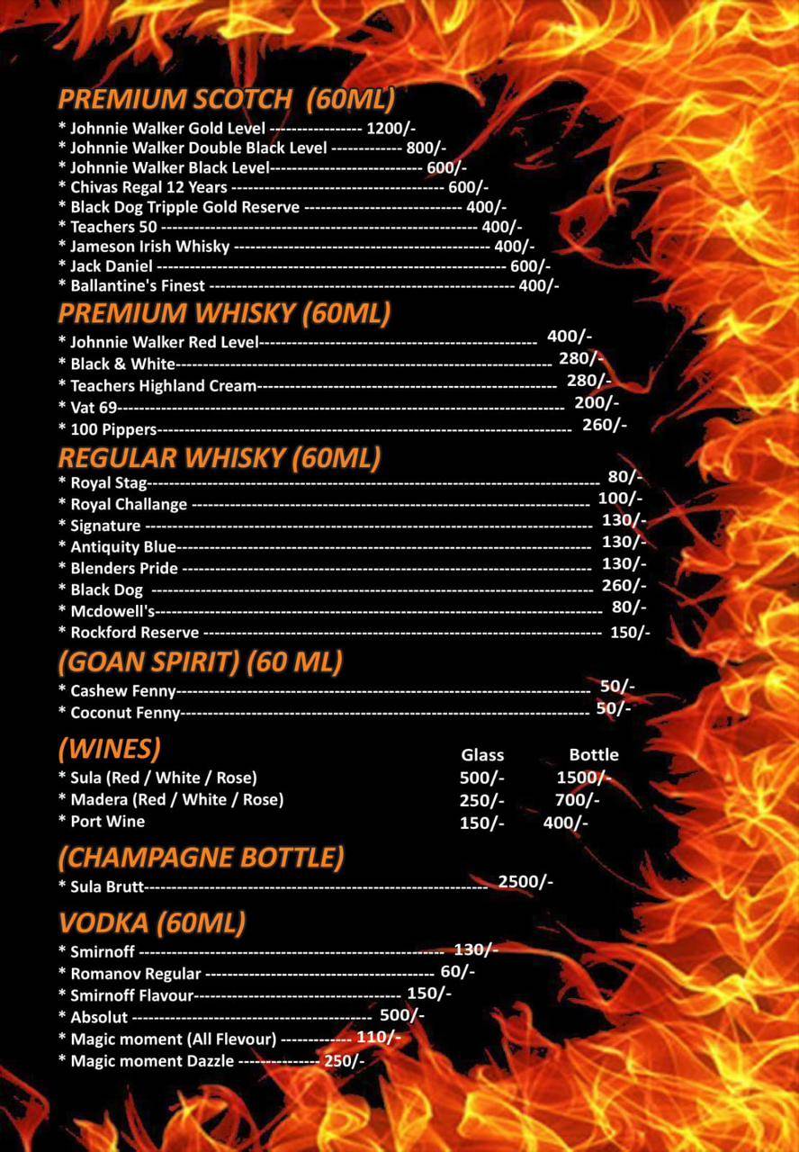 SIGDI BAR AND GRILL menu