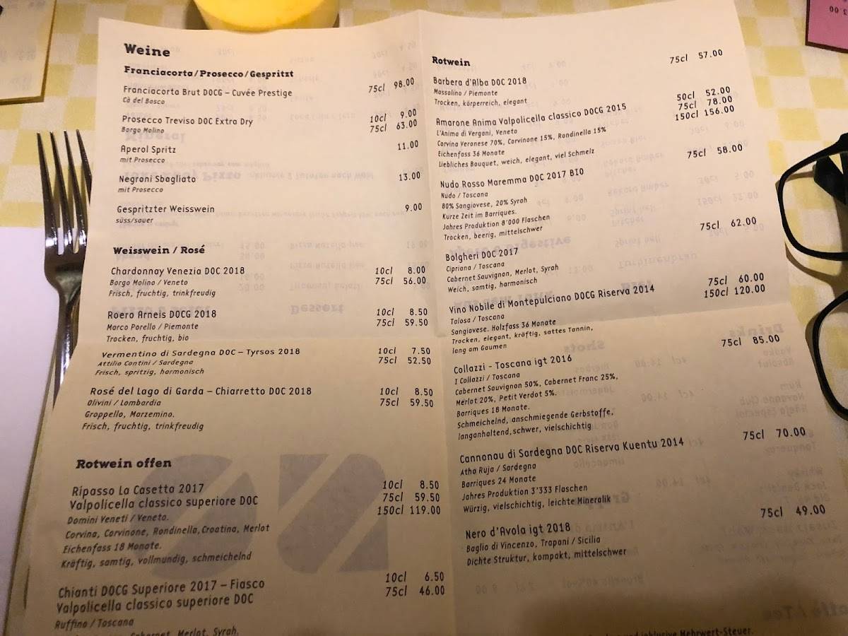 Menu di SO Pizza 
