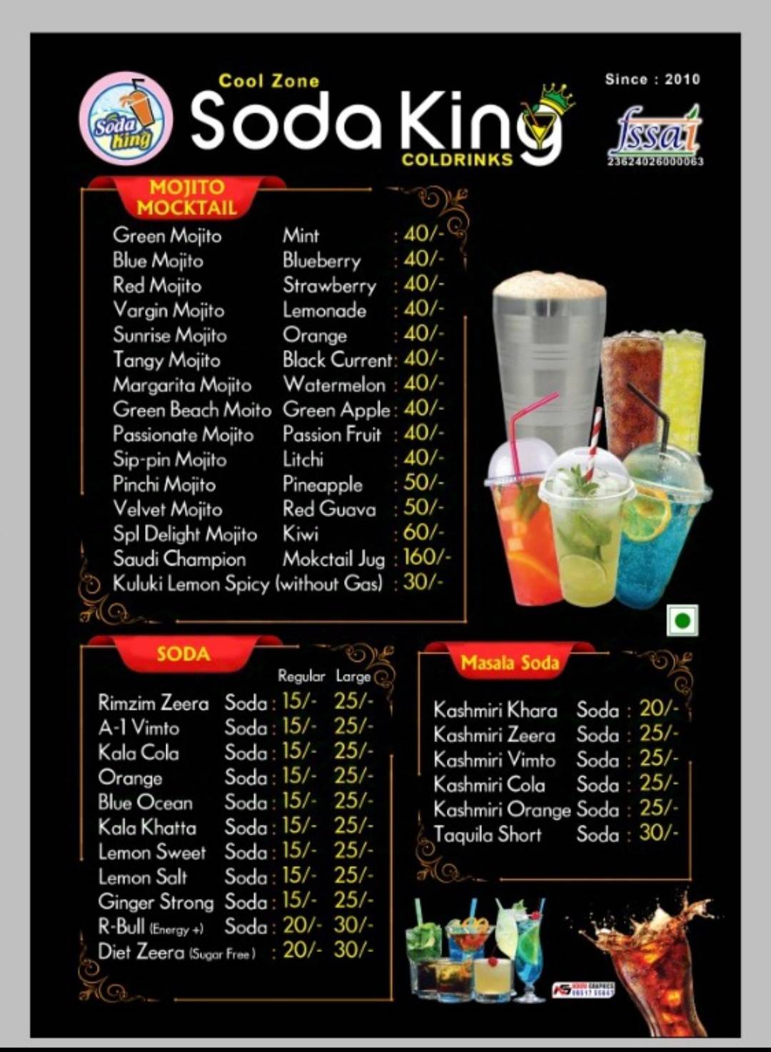 SODA KING CoolZone Coldrinks(Prop: Mitthu Set) menu