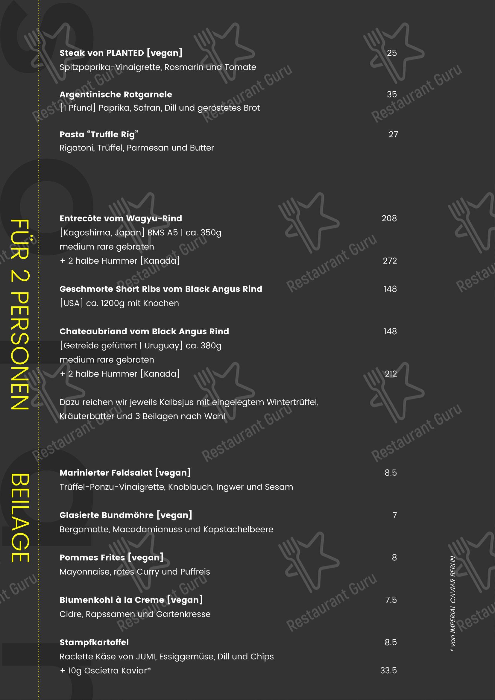 SOLAR Sky-Bar Restaurant Lounge dans Berlin - Menu