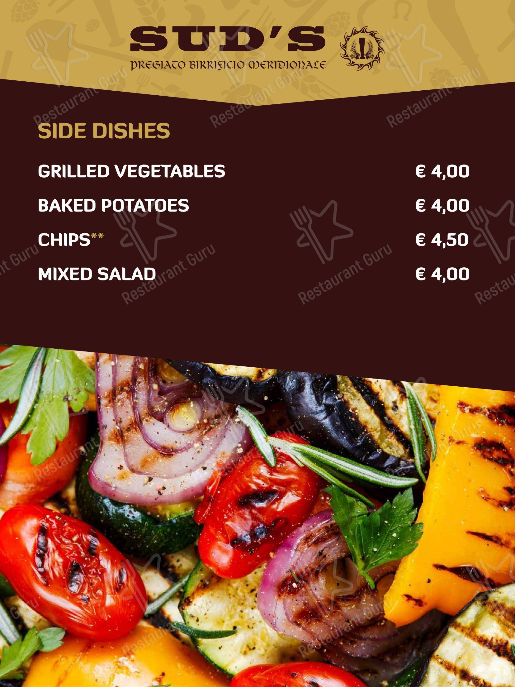 菜单 per Sud's ristorante