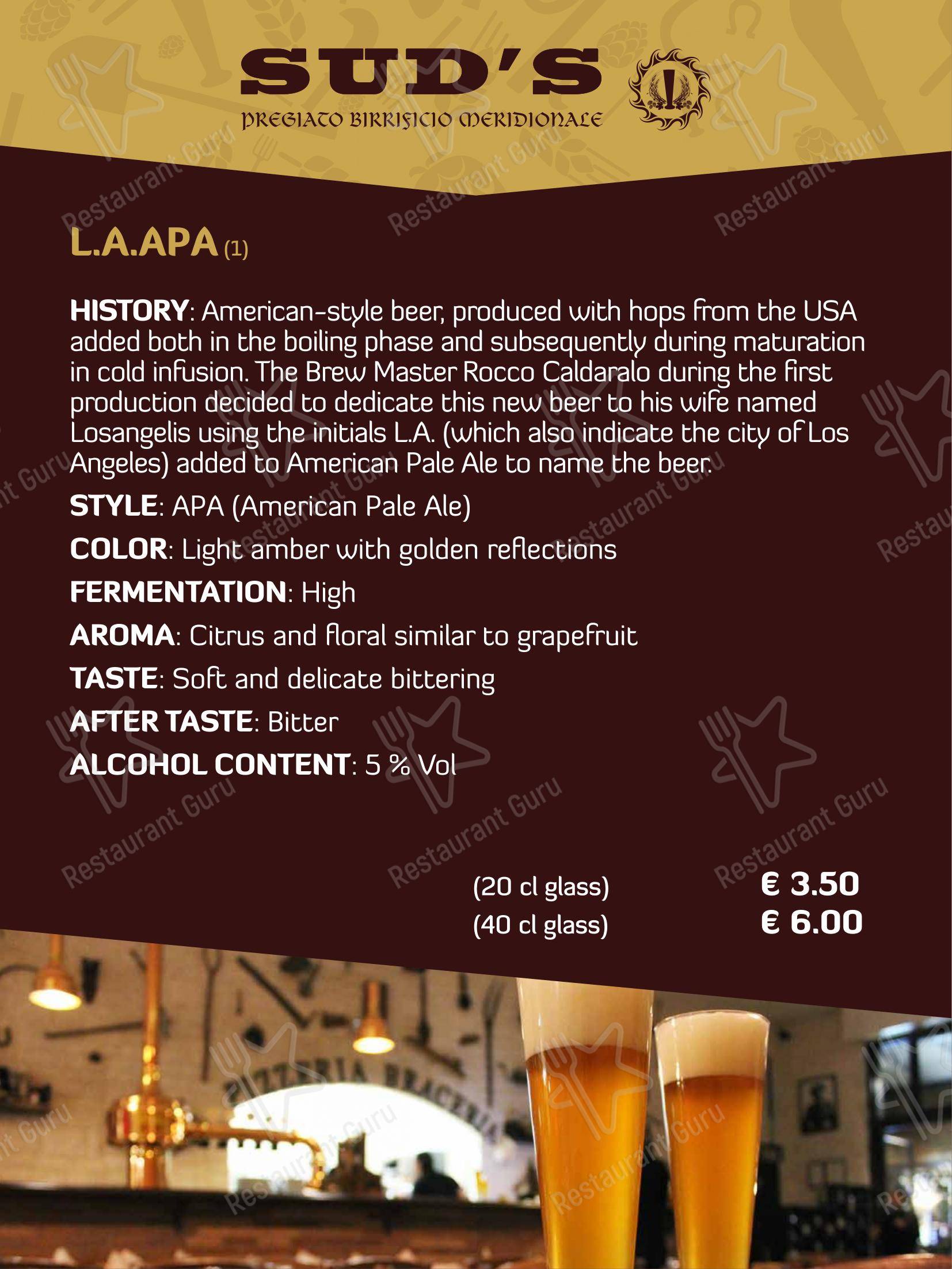 Menu di Sud's - 菜单