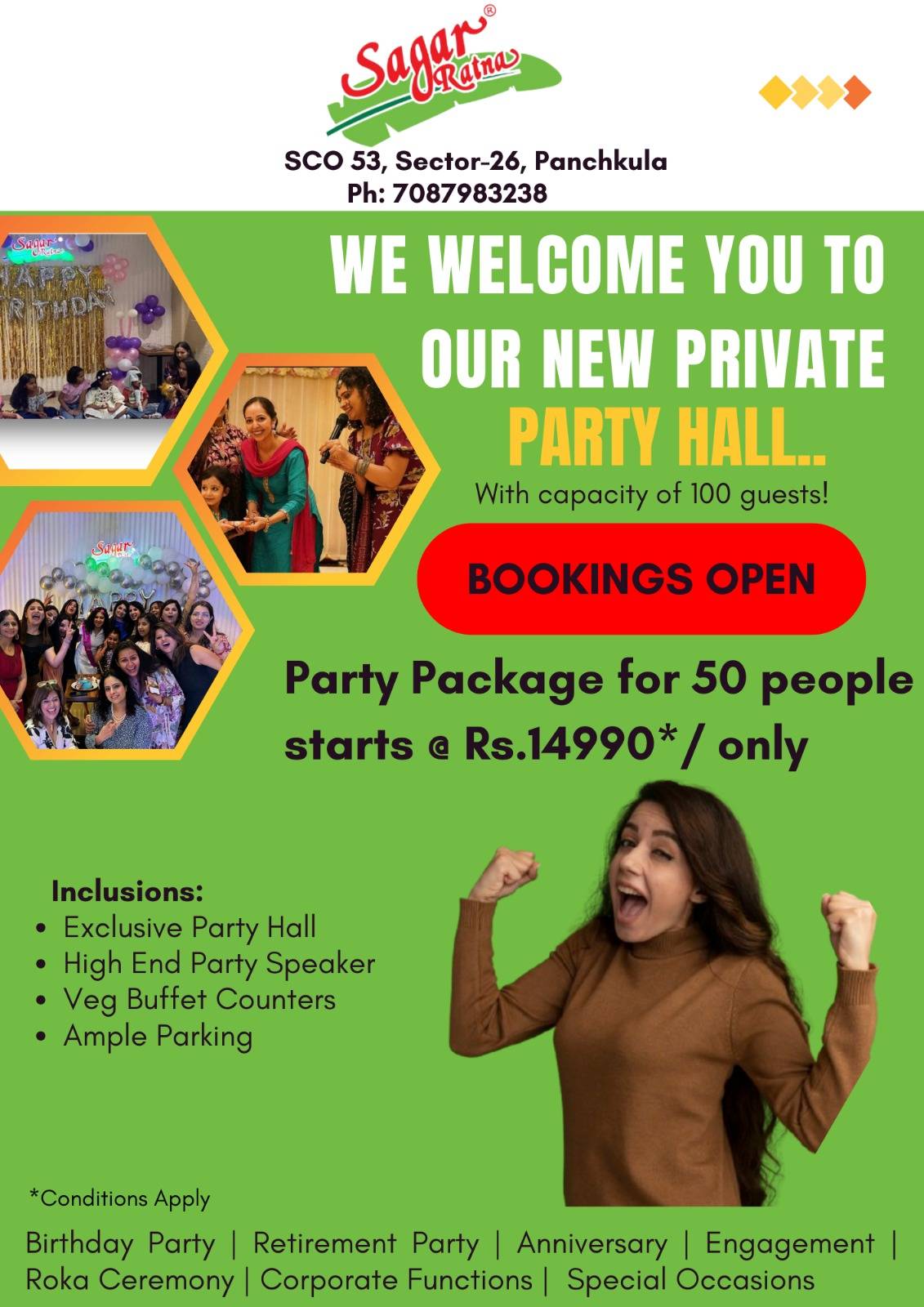 Sagar Ratna - Restaurant - Party Hall - Outdoor Catering menu