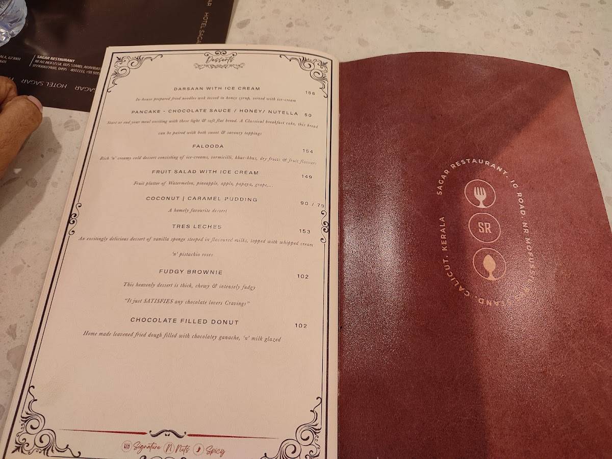 Sagar Restaurant ARAYIDATHUPALAM menu