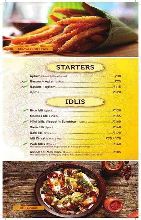 Sagar Ratna menu
