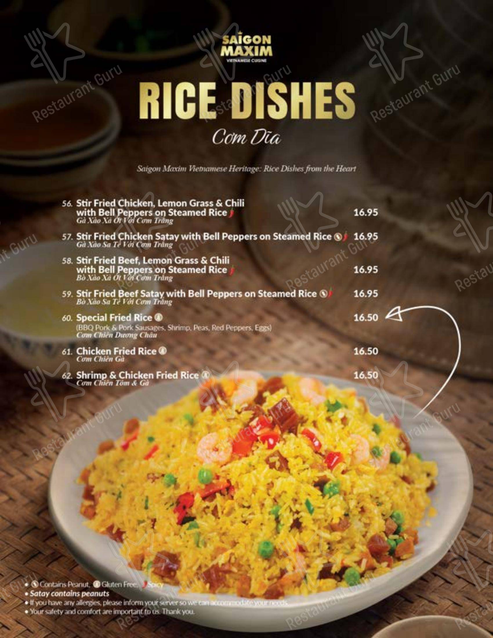 Saigon Maxim (Riverbend) dans Calgary - Menu