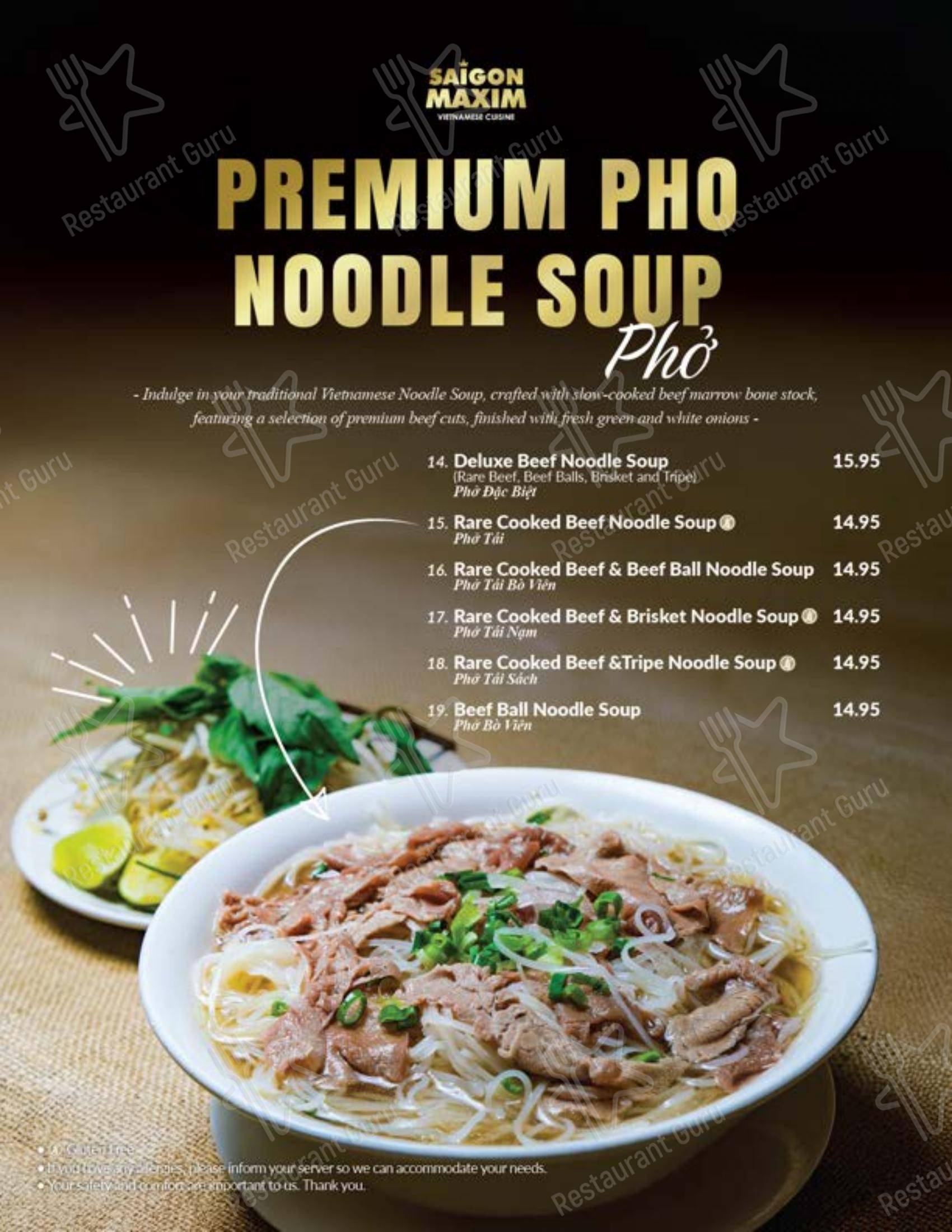 Saigon Maxim (Riverbend) dans Calgary - Menu