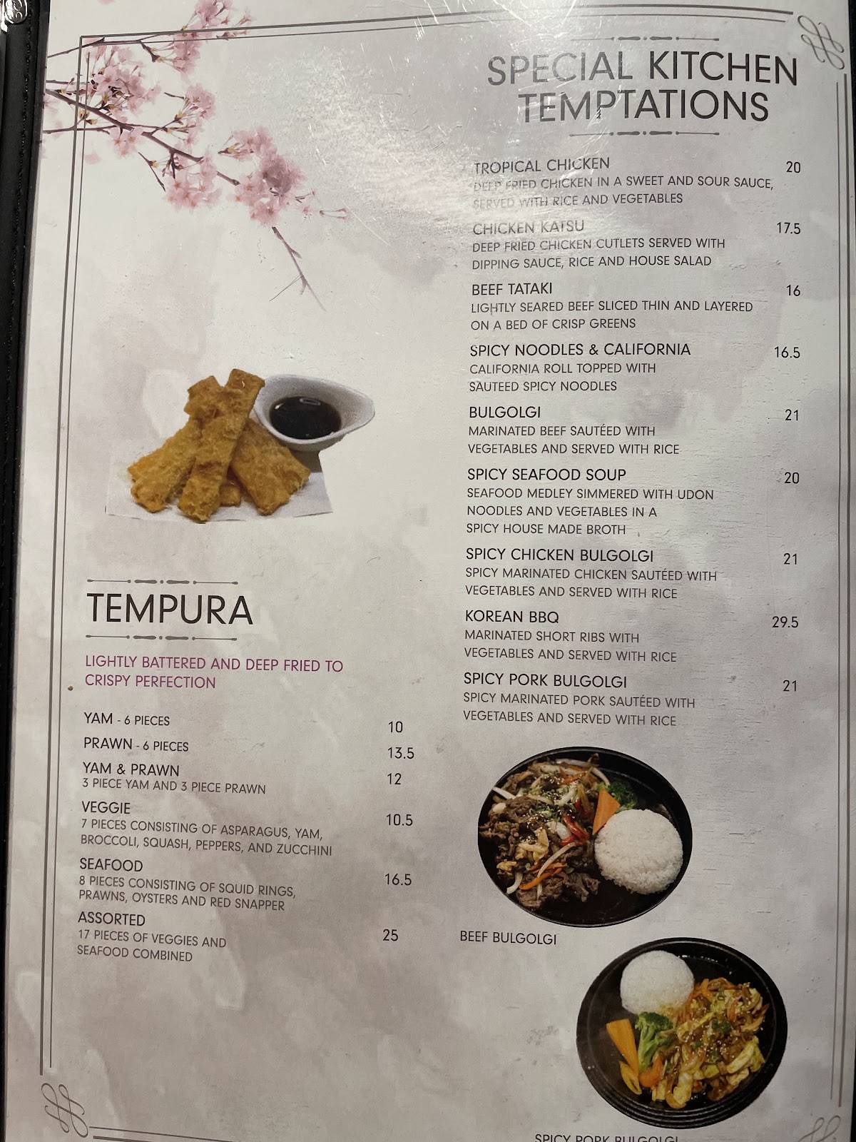 Menu de Sakura Sushi & Grill