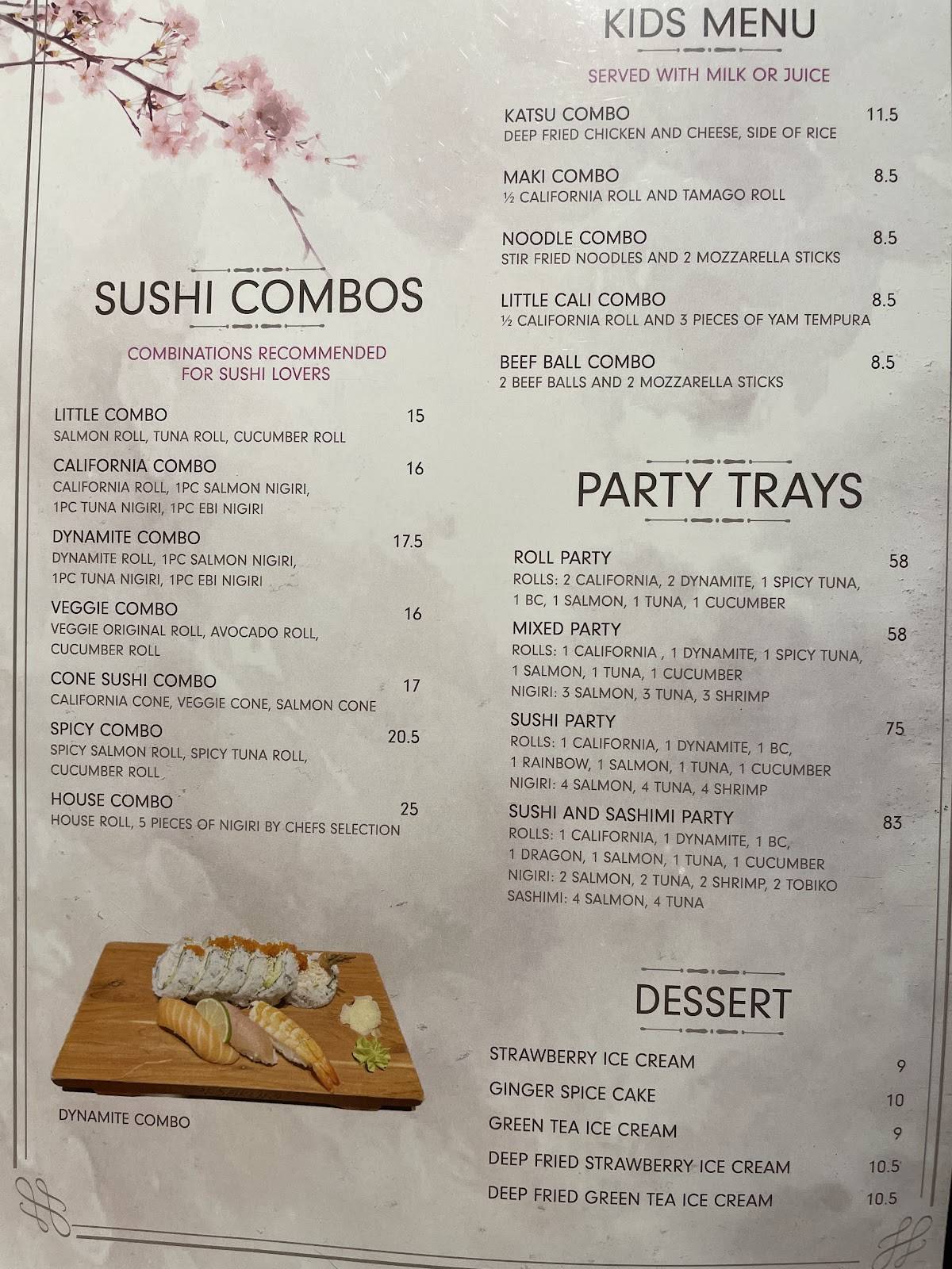 Menu de Sakura Sushi & Grill