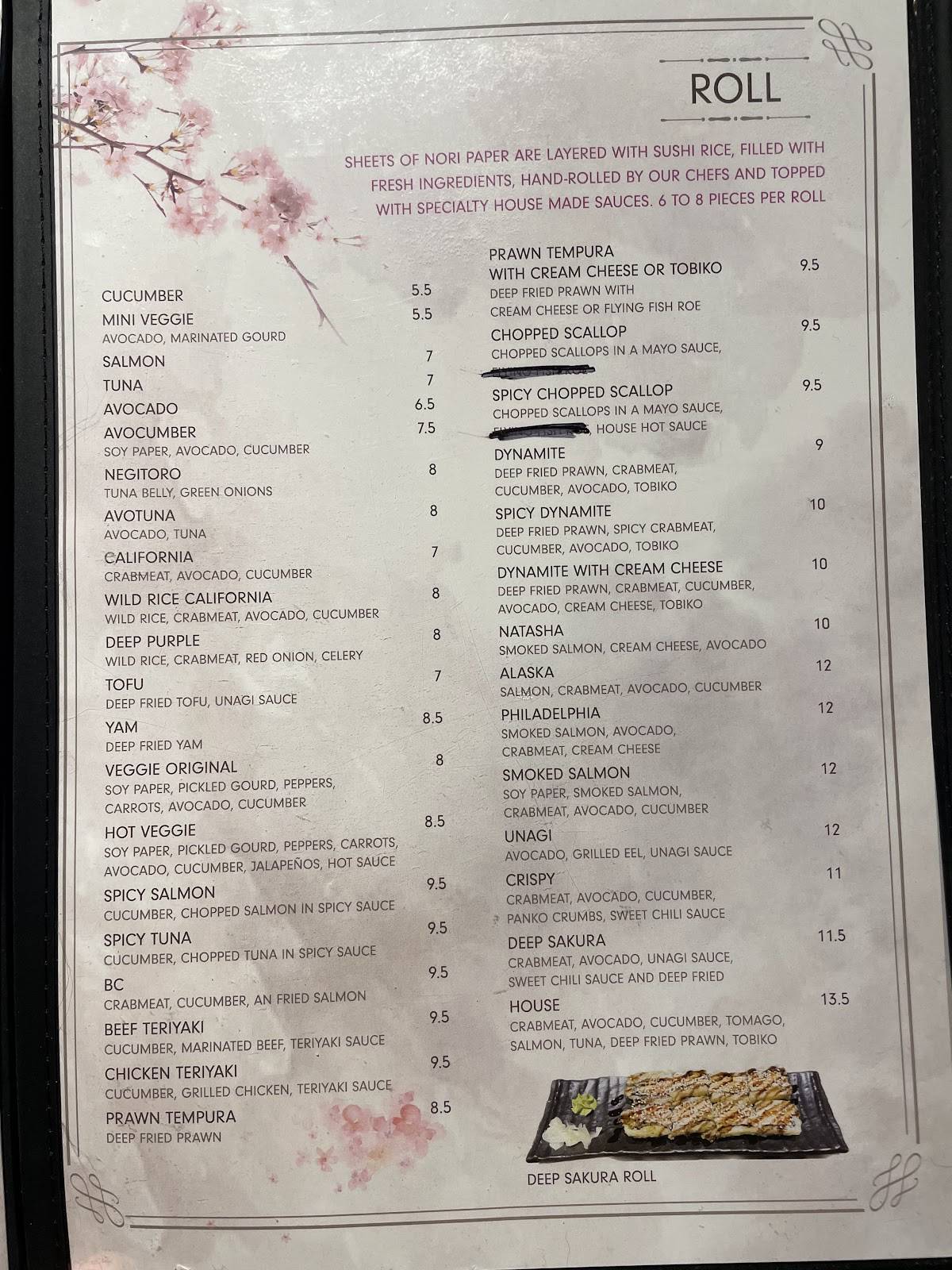 Menu de Sakura Sushi & Grill