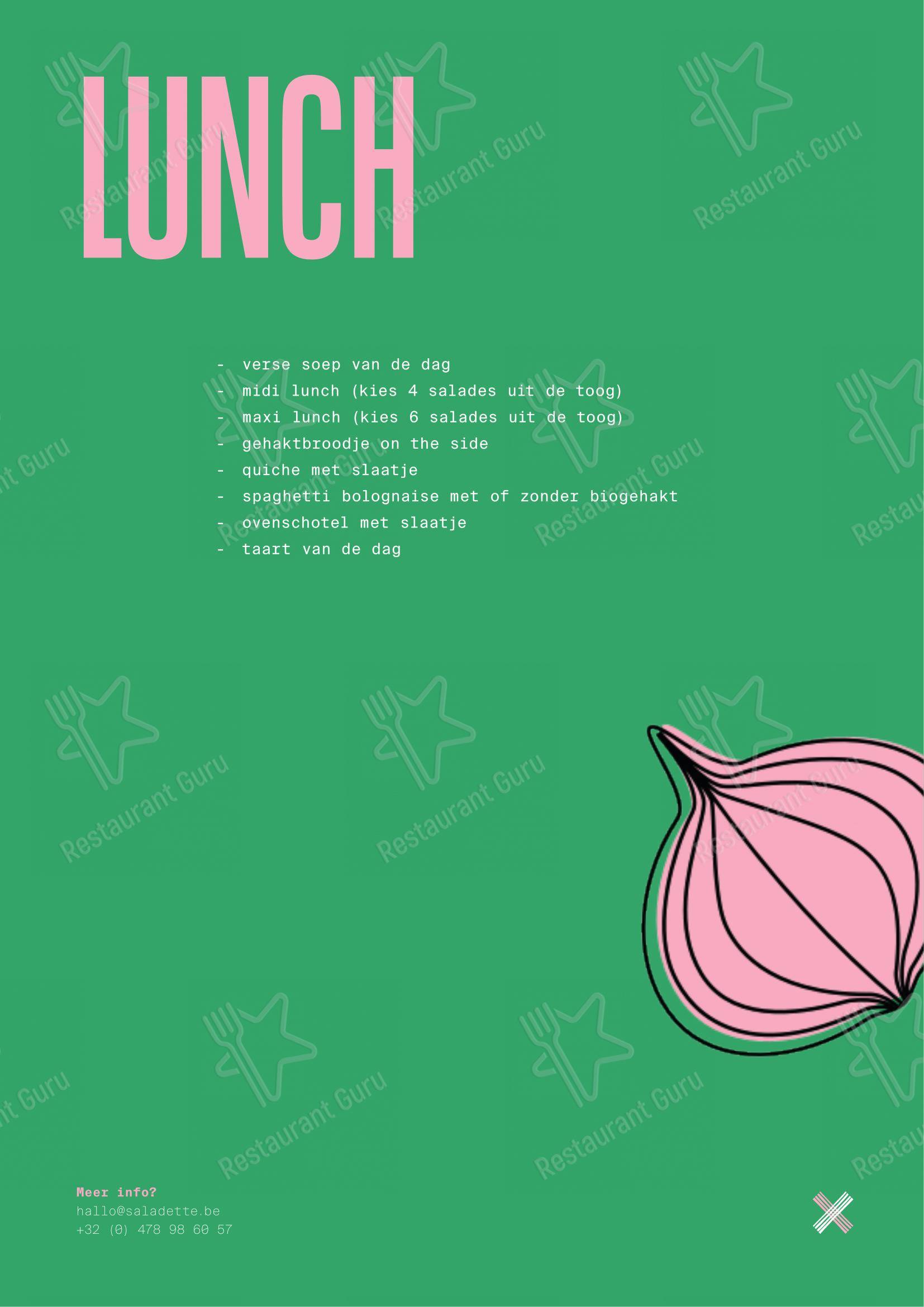 Menu pour Saladette - Menu bar