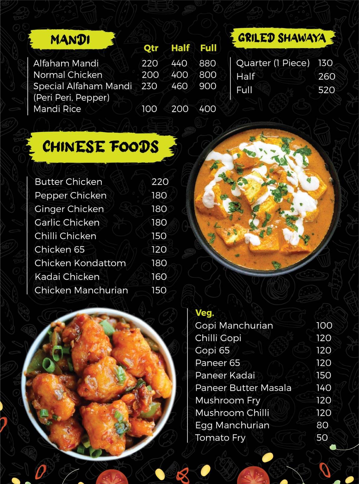 Salt and Pepper menu