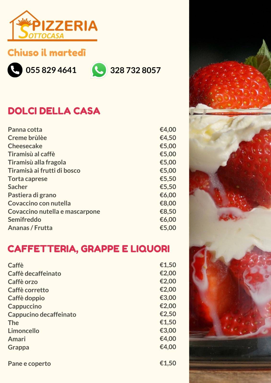 Menu di Pizzeria Sottocasa 