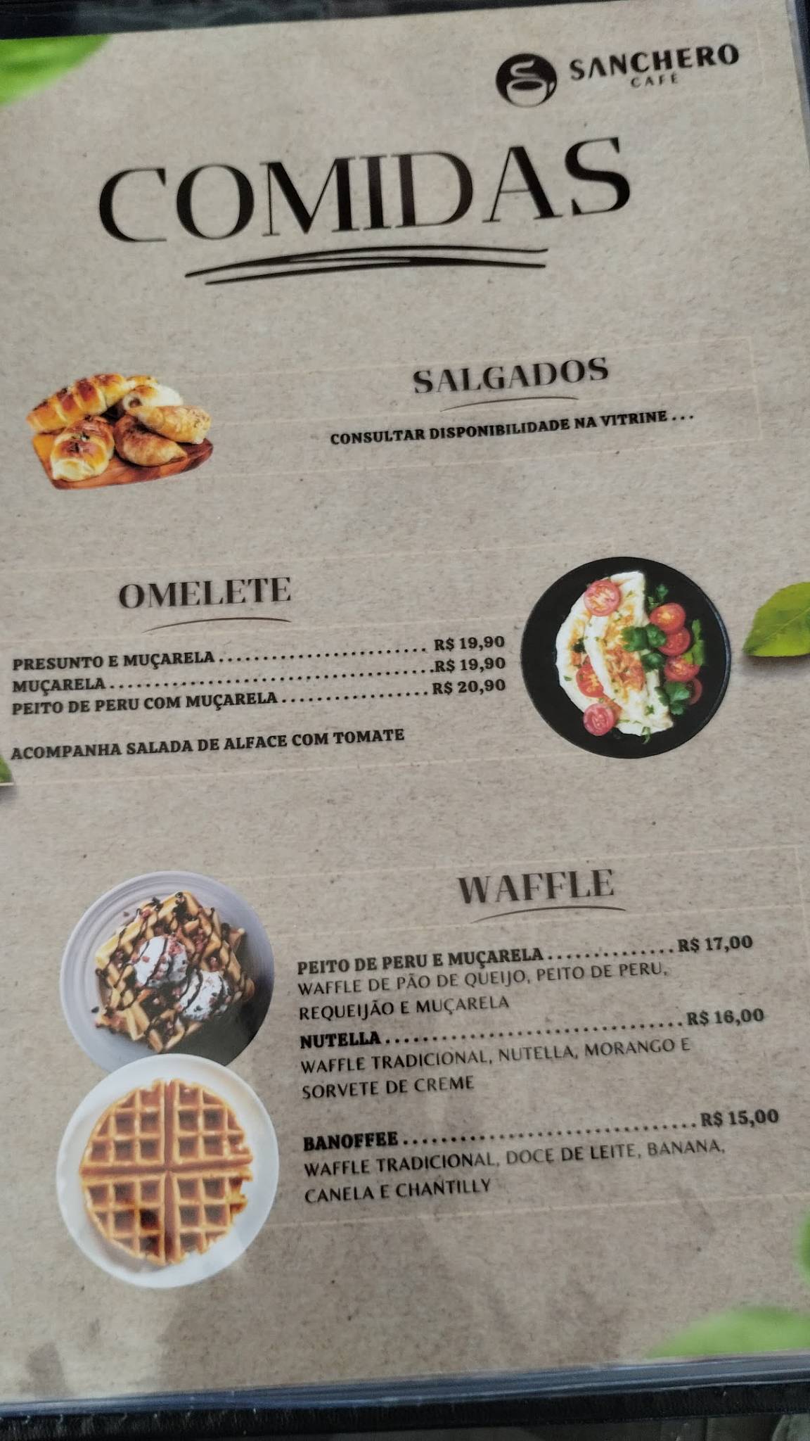 Sanchero Café cardápio