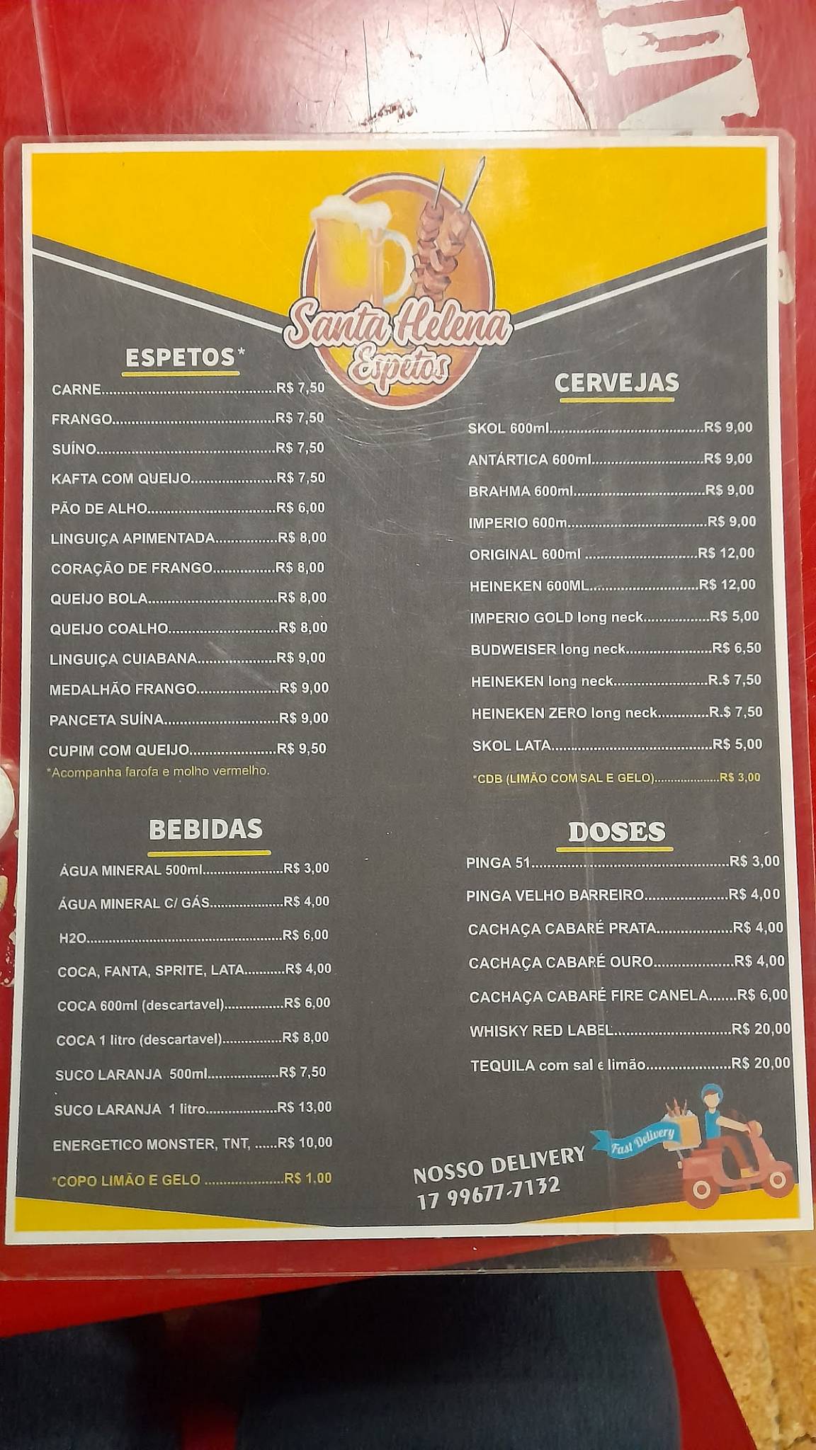 Santa Helena Food Burguer cardápio