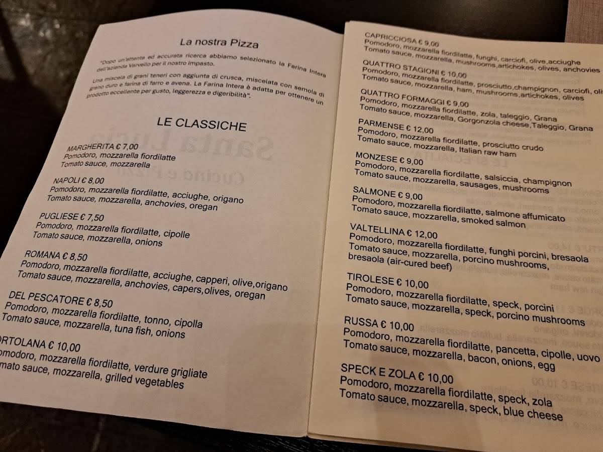 Menu di Santa Lucia 