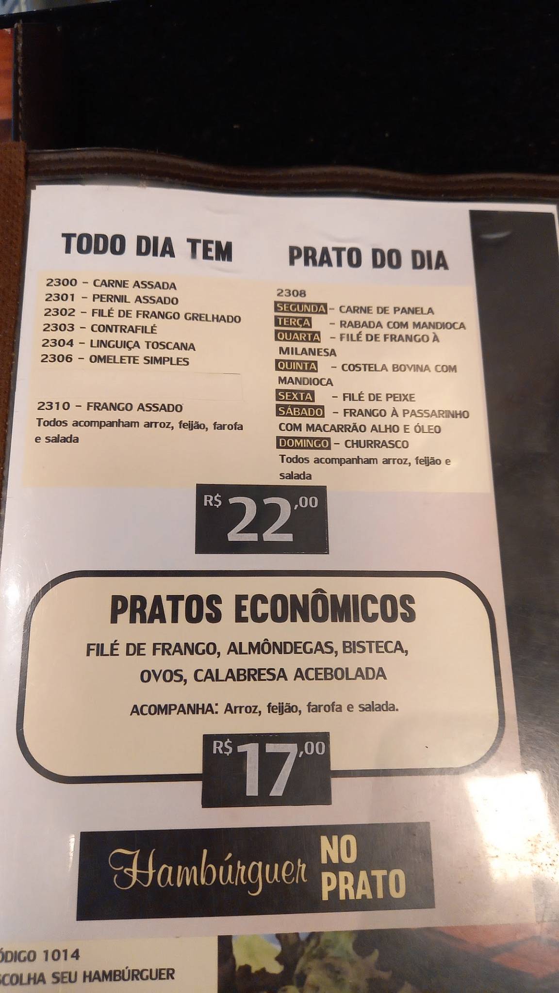 Padaria Nova Seara cardápio