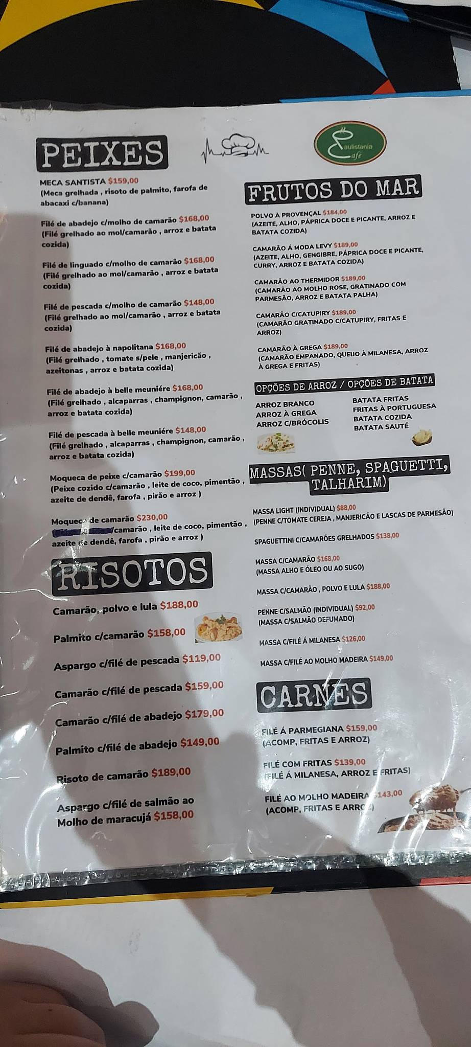 Paulistânia Café cardápio