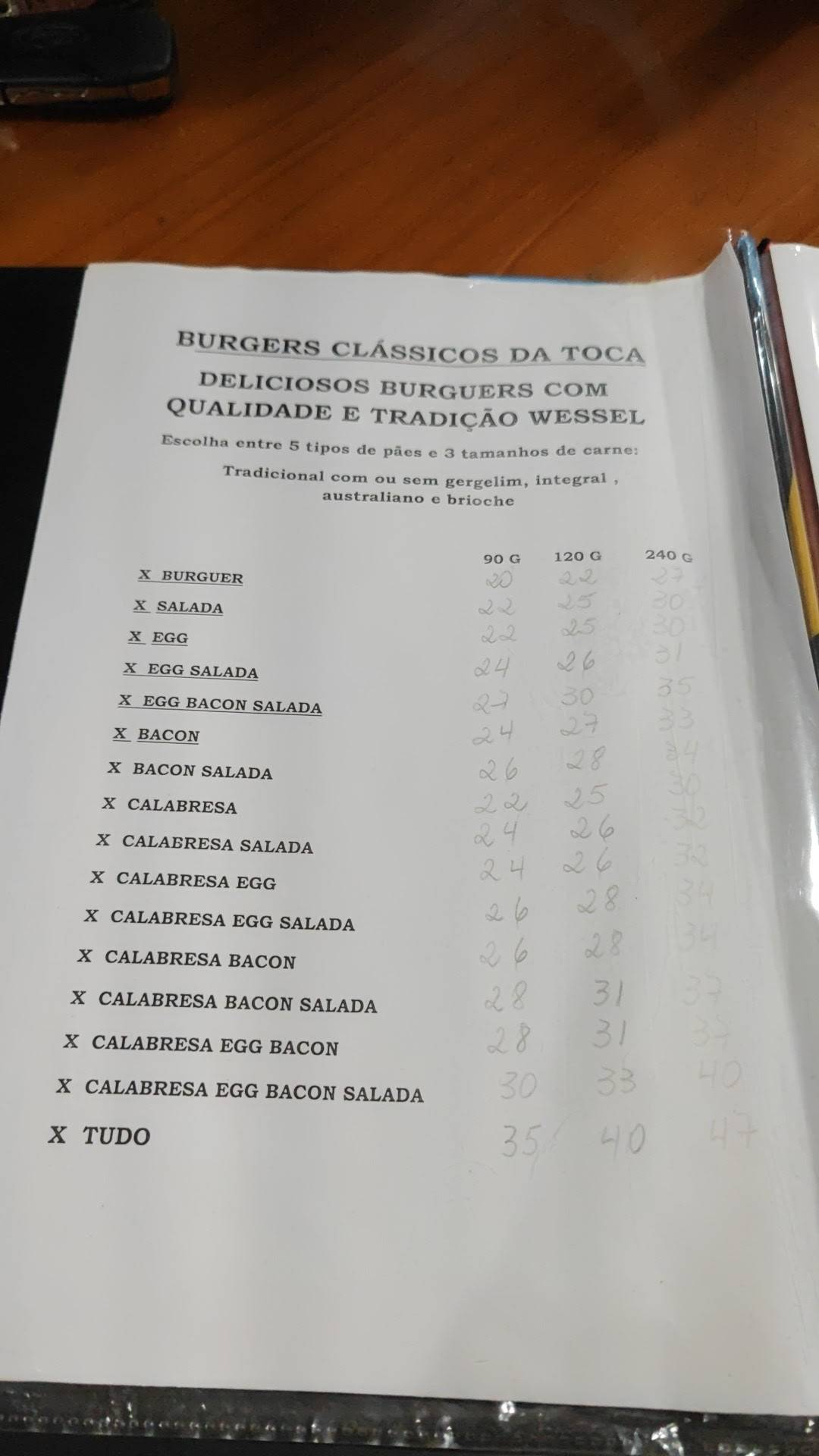 Toca do Garga cardápio