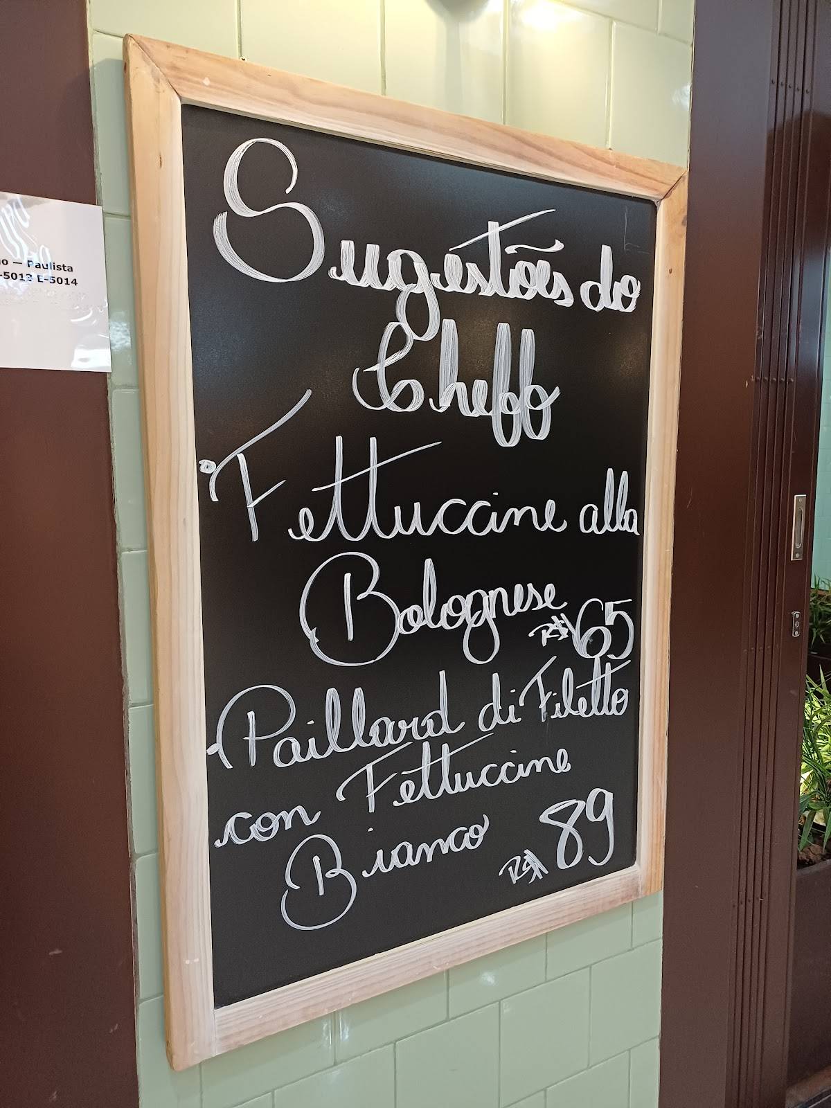 Andiamo (Shopping Pateo Paulista) cardápio