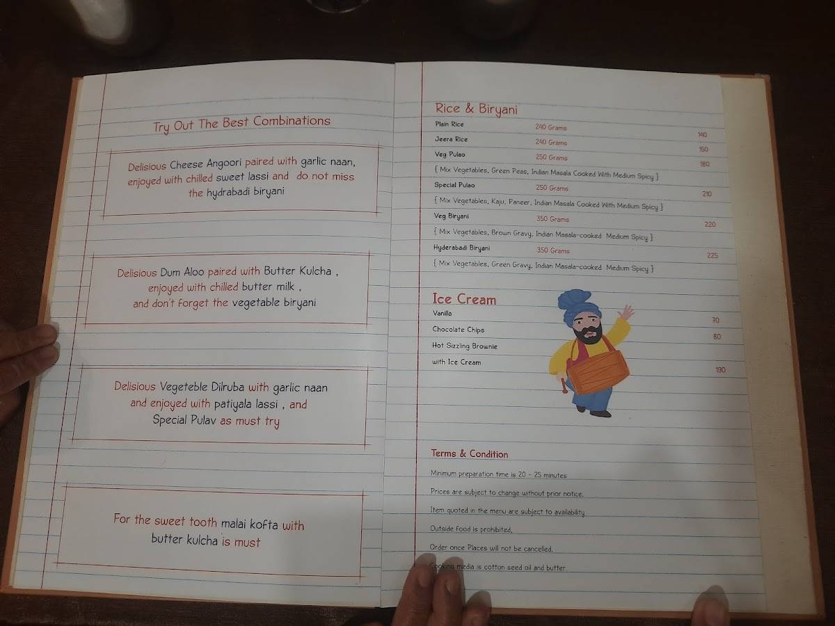 Sardar Hotel- Dayapar menu