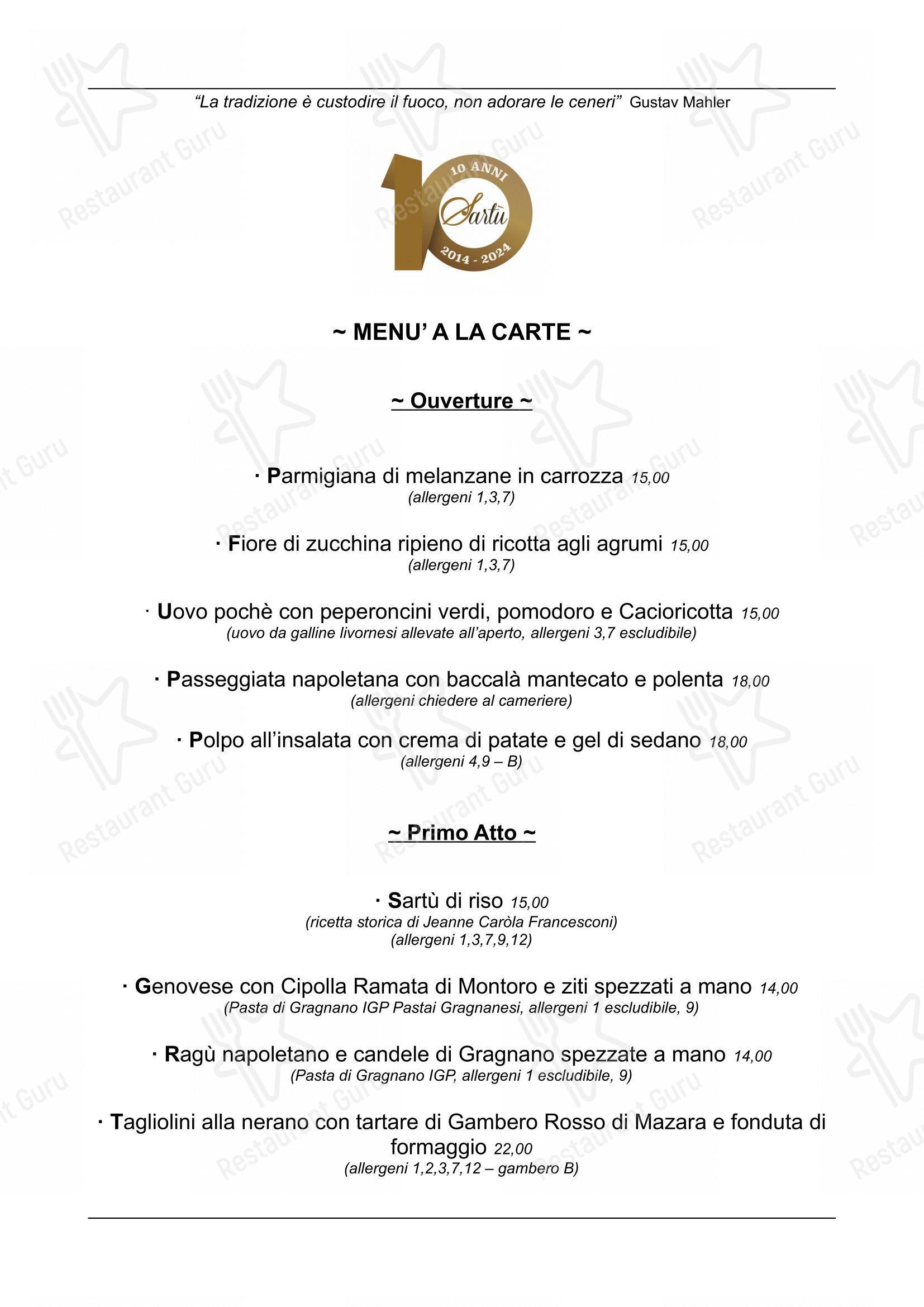 Menu per Sartù Ristorante in Napoli