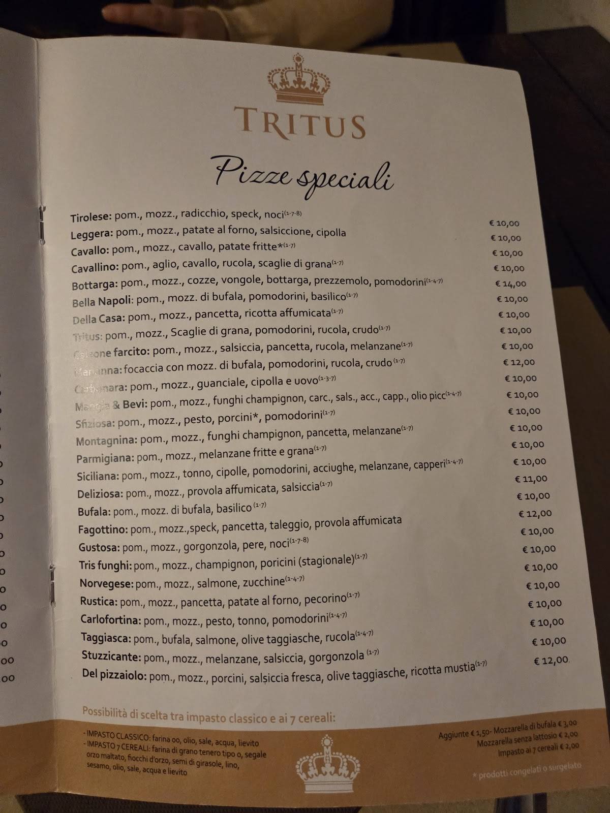 Menu di TRITUS 