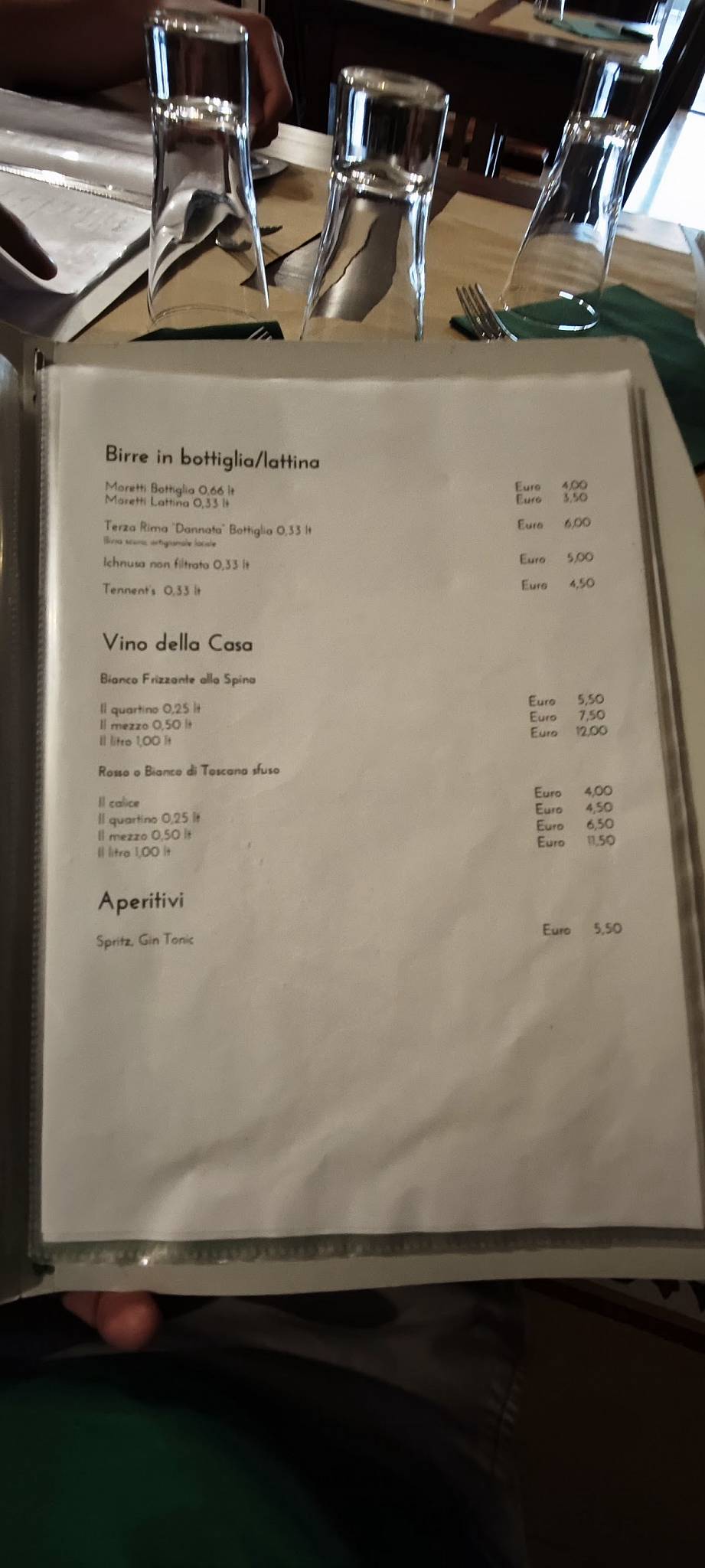 Menu di Lo Scangeo 